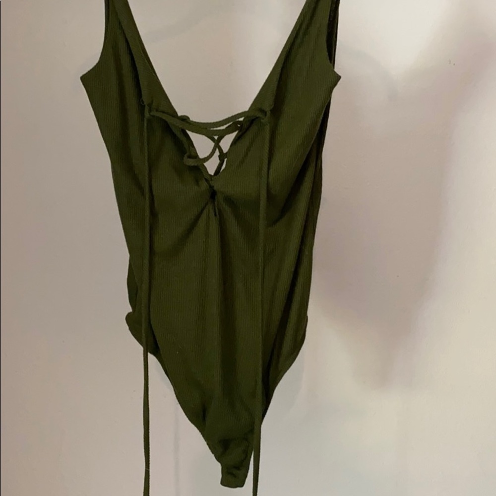Forest green body suit